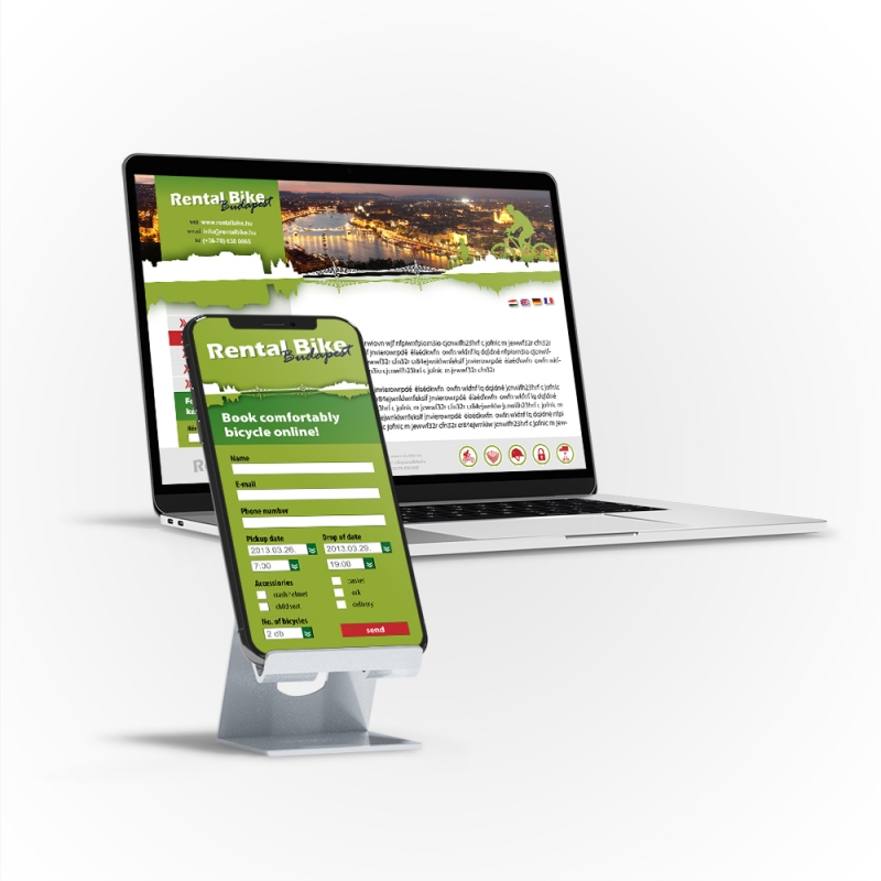 Rental Bike Budapest - weboldal és rendelés applikáció
